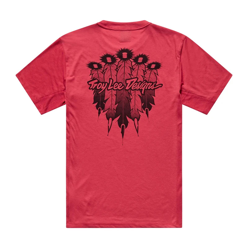 Troy Lee Designs Skyline Short Sleeve Ride Tee - Feathered - Ember Red