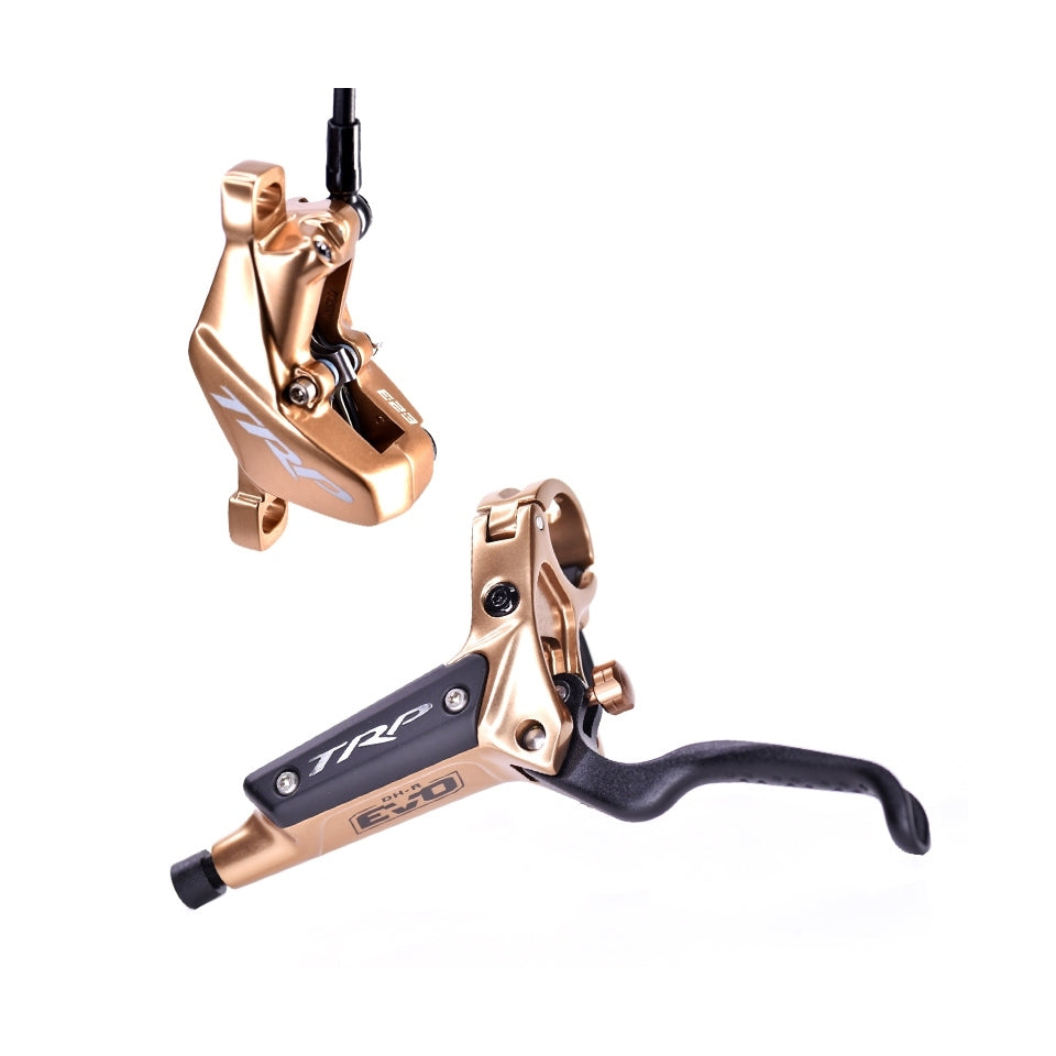 TRP DH-R EVO HD-M846 Disc Brake and Lever - Gold Gold Front - Post Mount - 2.3mm Rotor 