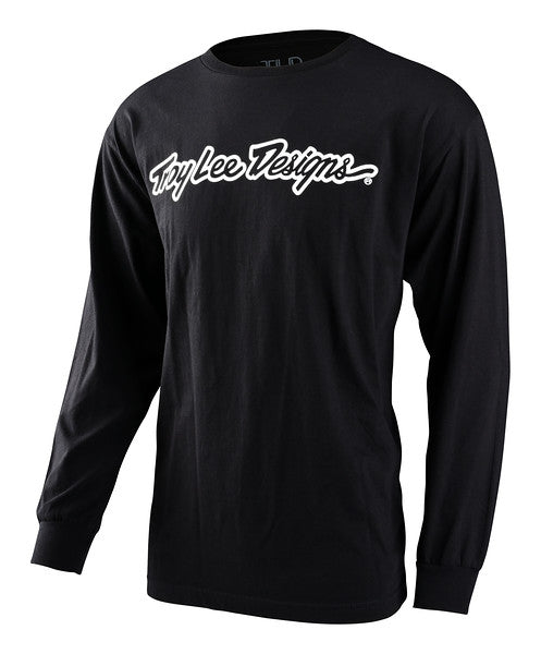 Troy Lee Designs Signature Long Sleeve Tee - Black Black Small 