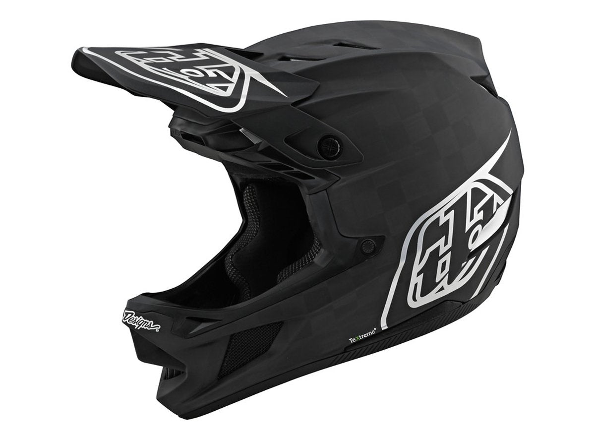 Troy Lee Designs D4 Carbon Full Face Helmet - Stealth - Black-Silver - 2020 Black - Silver X-Small 
