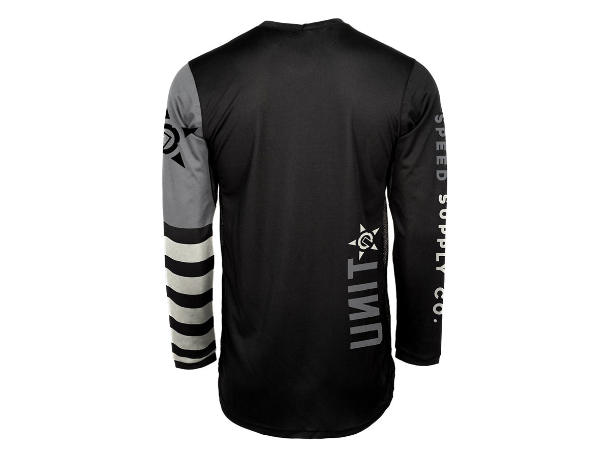 Unit Bandit Long Sleeve MX Jersey - Slim Fit - Black-Gray