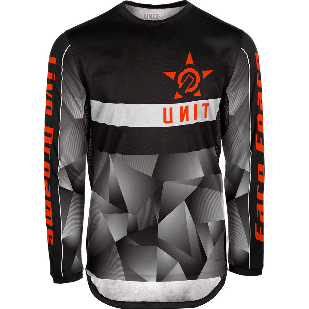Unit Face Fears Long Sleeve MTB Jersey - Black - 2022 Black X-Small 