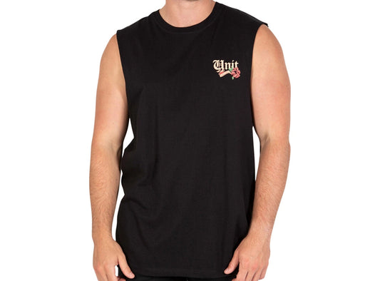 Unit Prayn Muscle Top - Black Black Small