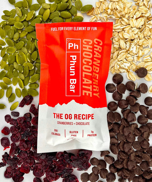 Phun Bar Energy Bar - OG Recipe - Cranberries and Chocolate