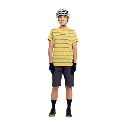 Troy Lee Designs Lilium Short Sleeve Ride Tee - Womens - Checked Out - Butter