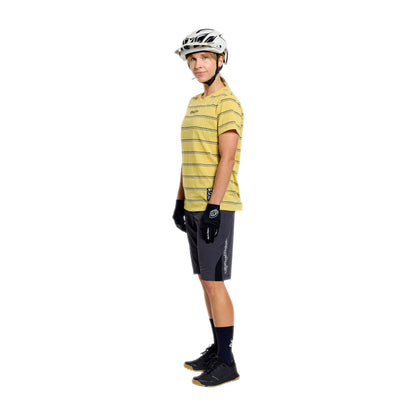 Troy Lee Designs Lilium Short Sleeve Ride Tee - Womens - Checked Out - Butter