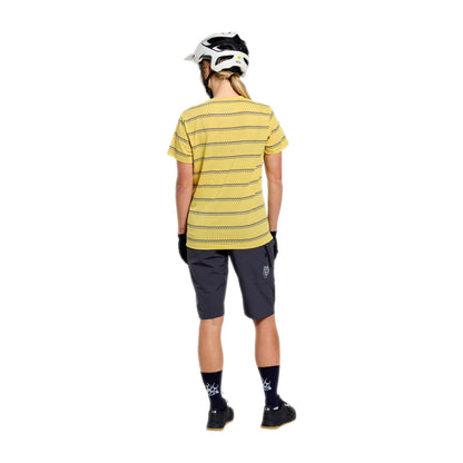 Troy Lee Designs Lilium Short Sleeve Ride Tee - Womens - Checked Out - Butter