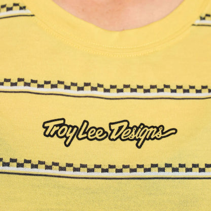 Troy Lee Designs Lilium Short Sleeve Ride Tee - Womens - Checked Out - Butter