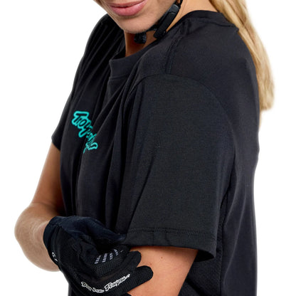 Troy Lee Designs Lilium Short Sleeve Ride Tee - Womens - Signature - Black