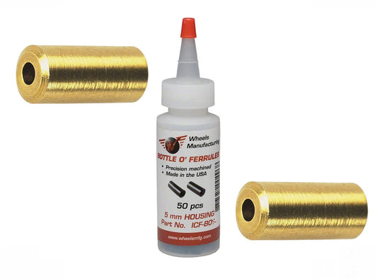 Wheels Manufacturing Polished Brass Ferrules Brass 5mm - 50pc Bottle 