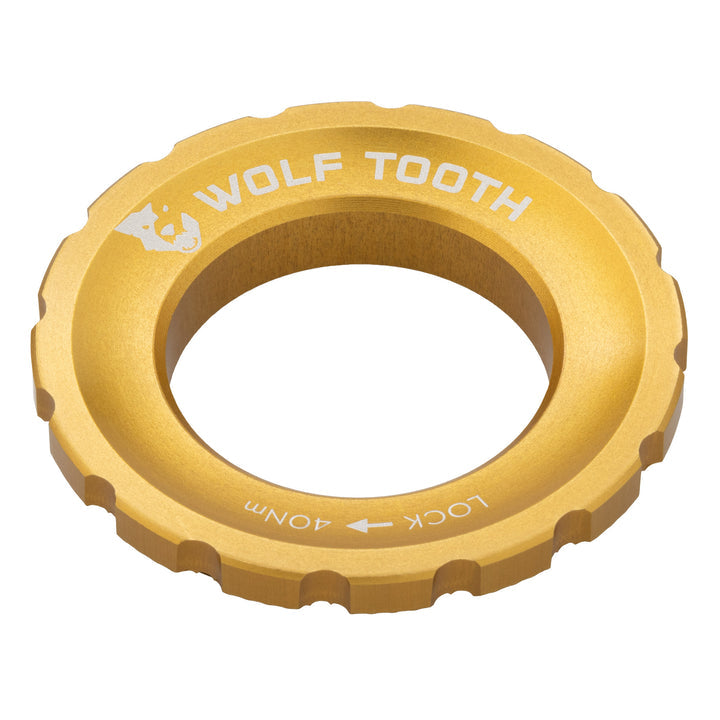 Wolf Tooth Components Centerlock Rotor Lockring - Gold Gold Serrated Interface 