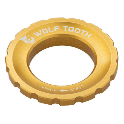 Wolf Tooth Components Centerlock Rotor Lockring - Gold Gold Serrated Interface 