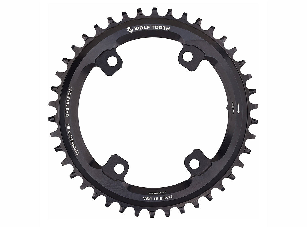 Wolf Tooth Components GRX Asymmetric 4 Bolt Aero Road Chainring - Black