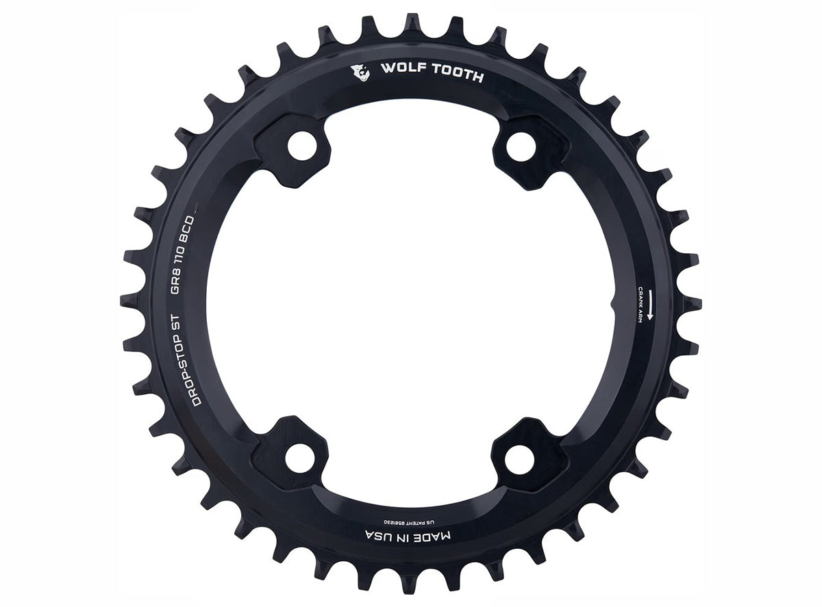 Wolf Tooth Components GRX Asymmetric 4 Bolt Road Chainring - Black