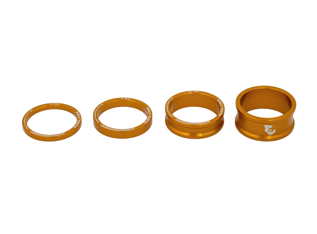Wolf Tooth Components Precision Headset Spacer Kit - Orange Orange 1.1/8" 