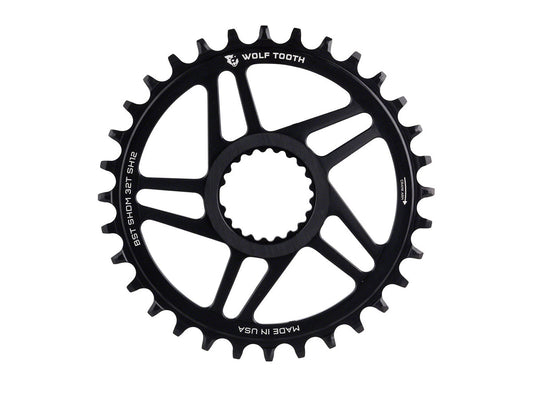 Wolf Tooth Components Shimano 12 Spd Direct Mount Chainring - Black Black 30t Boost