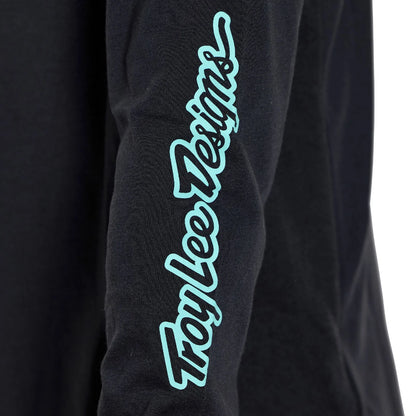 Troy Lee Designs Skyline Long Sleeve Ride Tee - Youth - Signature - Black-Real Teal
