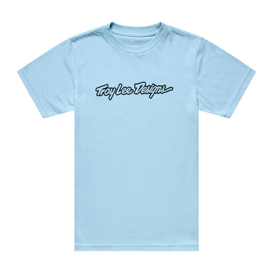 Troy Lee Designs Signature Short Sleeve Tee - Youth - Dawn Blue