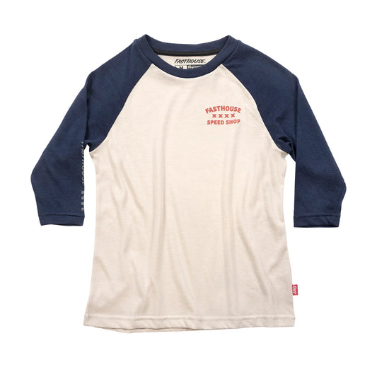 Fasthouse Swift Raglan Tech Tee - Youth - Mignight Navy-Cream