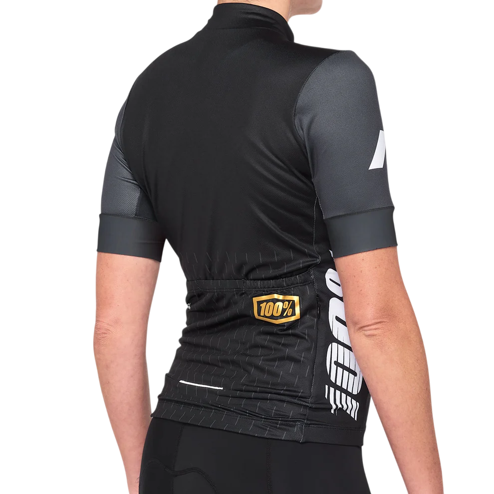 100% Exceeda Short Sleeve MTB Jersey - Womens - Black-Charcoal