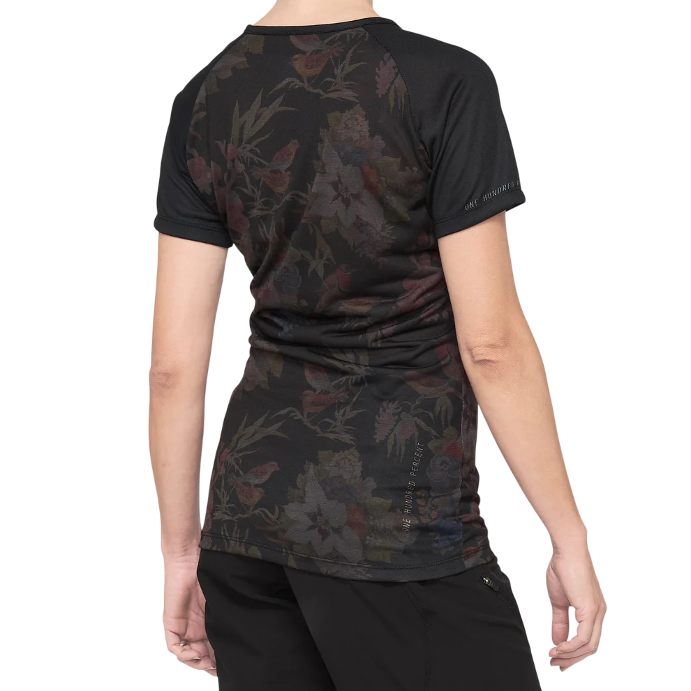 100% Airmatic Short Sleeve MTB Jersey - Womens - Black-Floral