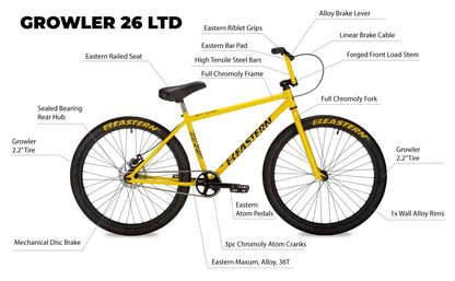 Eastern Growler LTD 26" BMX Cruiser - White