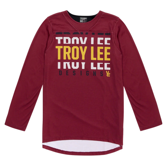 Troy Lee Designs Ruckus 3/4 Sleeve MTB Jersey - Spun - Oxblood