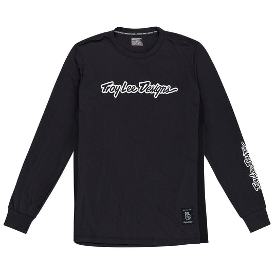 Troy Lee Designs Skyline Long Sleeve Ride Tee - Signature - Black