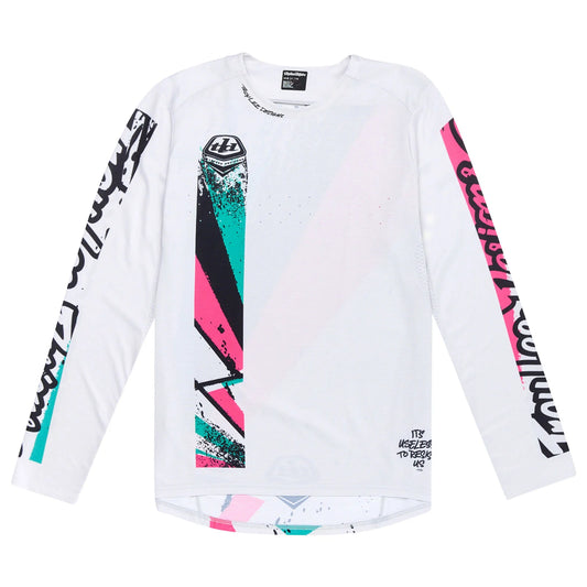 Troy Lee Designs Sprint Long Sleeve MTB Jersey - Full Pull - Chalk