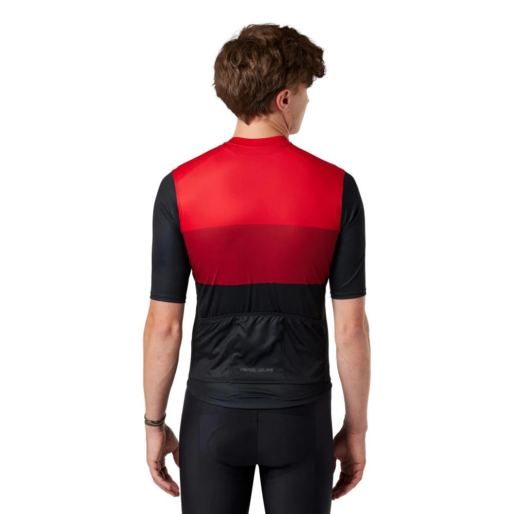 Pearl Izumi Attack Short Sleeve Road Jersey - Red Dahlia Tri Color