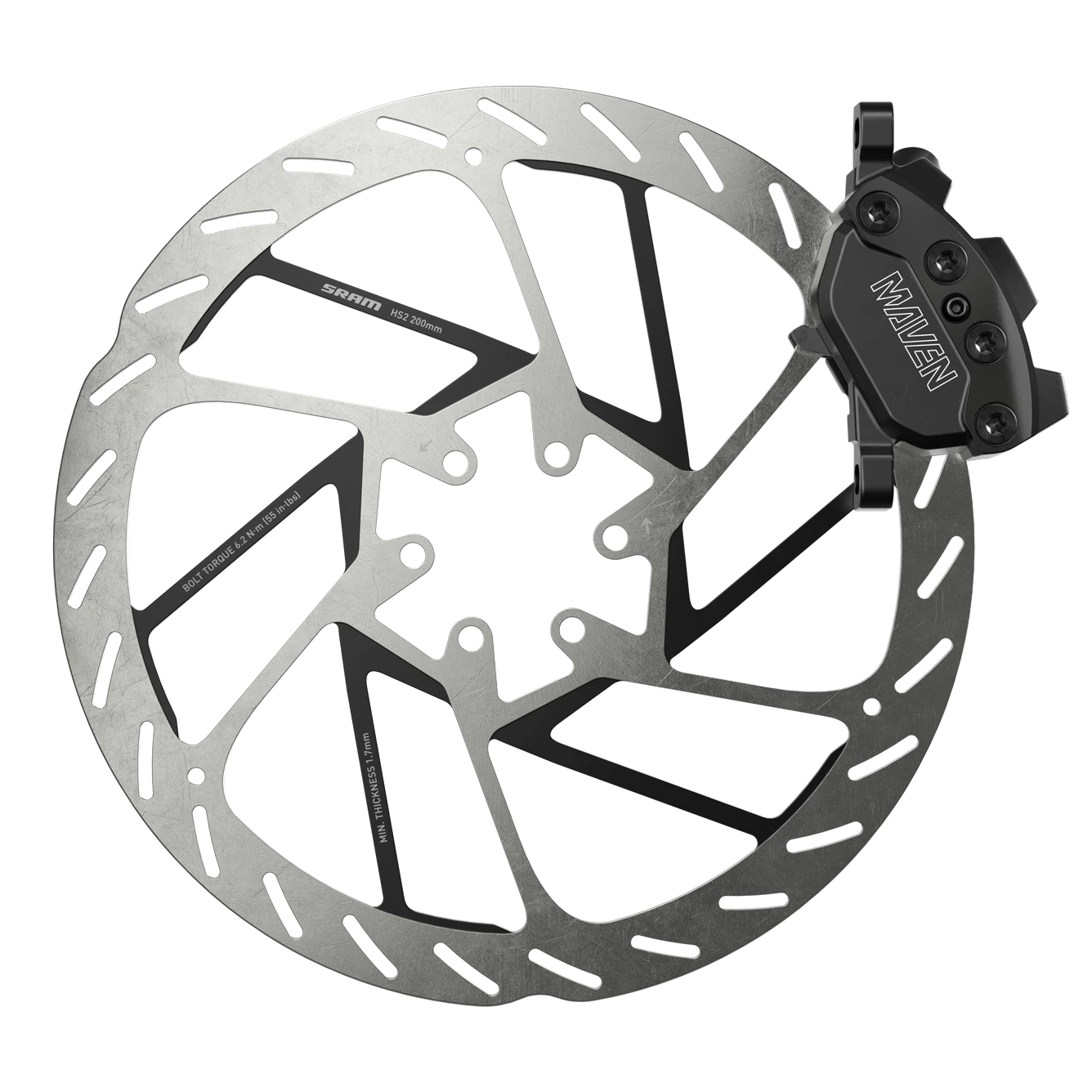 Sram Maven Silver Disc Brake - B1 - Rear - Black