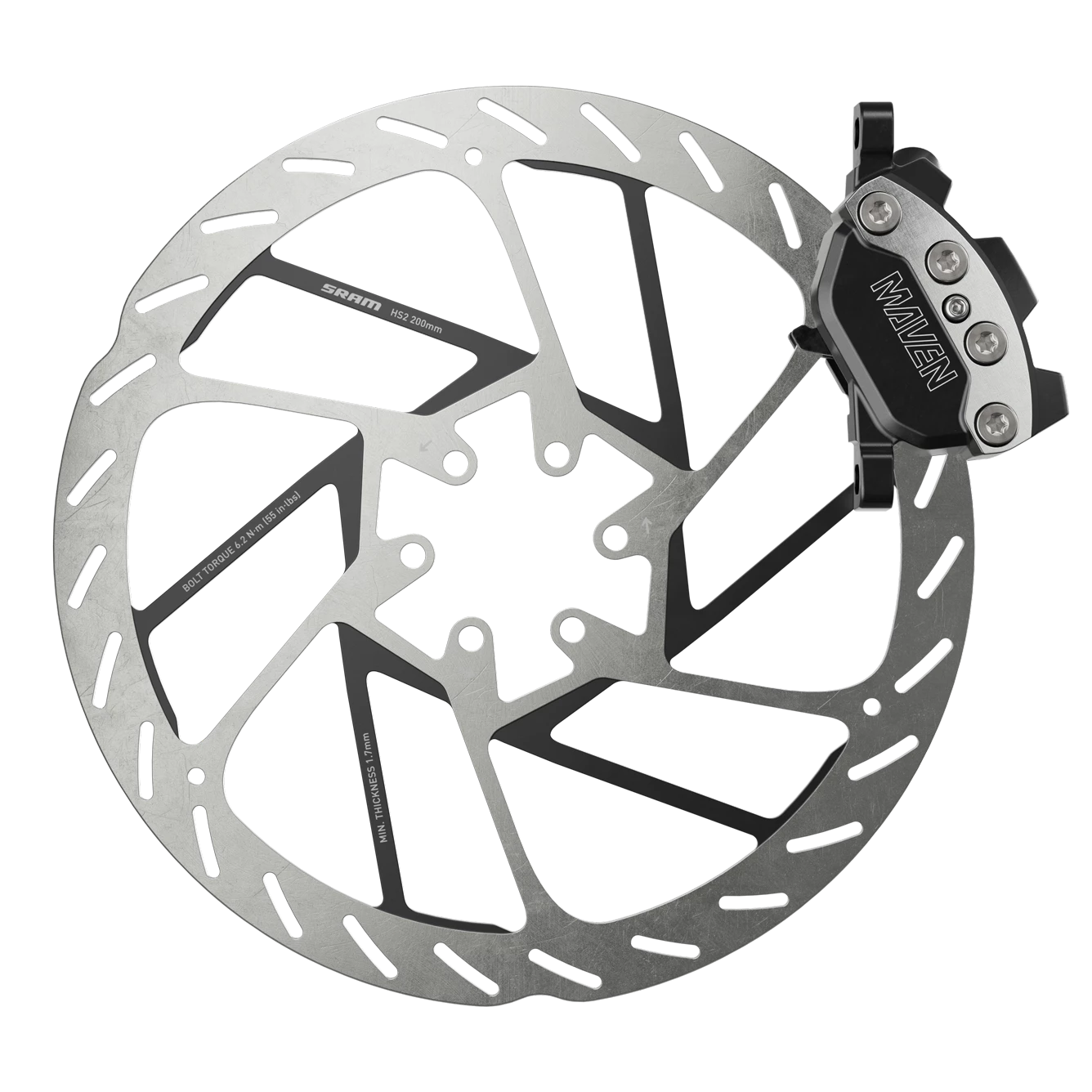 Sram Maven Ultimate Stealth Disc Brake - B1 - Front - Silver-Black