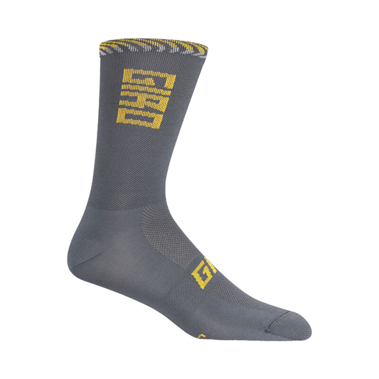 Giro Comp Racer 6" High Rise Sock - Dark Shark-Spectra Yellow