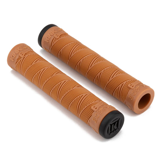 Kink BMX Ace Flangless Grips with Bar Ends - Gum