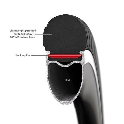 Tannus Airless Semi-Slick 700c Road Tire - Midnight Black