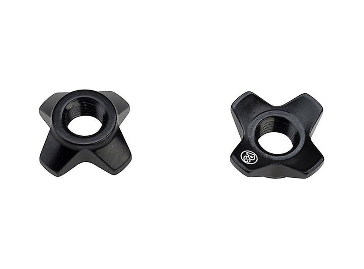 Problem Solvers Big P-Nut Oversized Presta Valve Nut Black Pair - Aluminum 