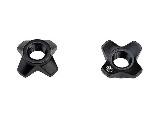 Problem Solvers Big P-Nut Oversized Presta Valve Nut Black Pair - Aluminum 