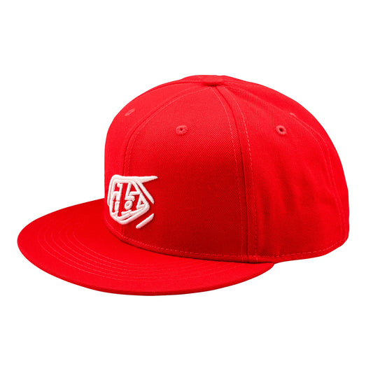 Troy Lee Designs Badge Flat Bill Snapback Hat - Team Red