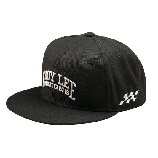 Troy Lee Designs Scholar Flat Bill Snapback Hat - Black