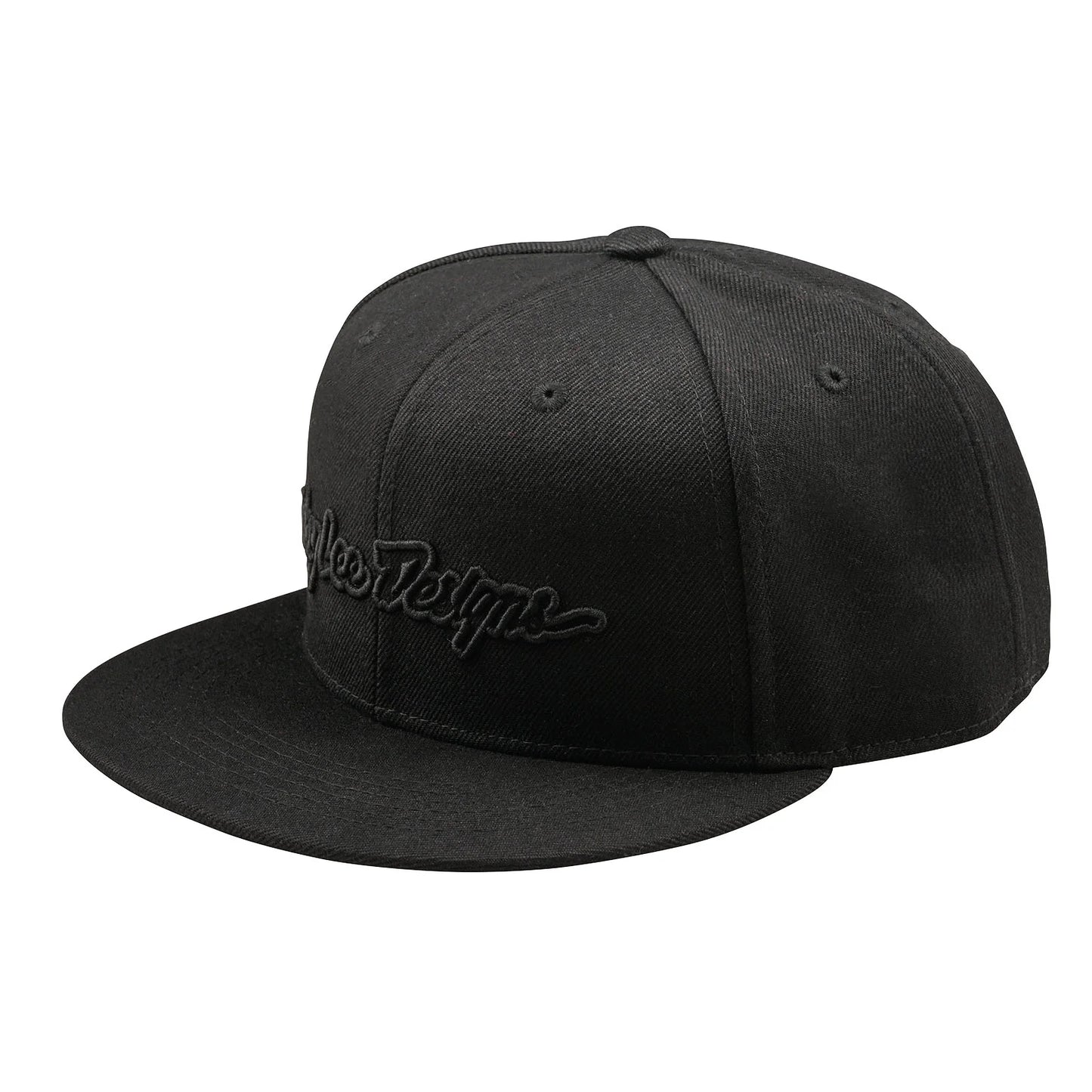 Troy Lee Designs Signature Flat Bill Snapback Hat - Black-Black