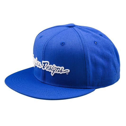 Troy Lee Designs Signature Flat Bill Snapback Hat - Blue