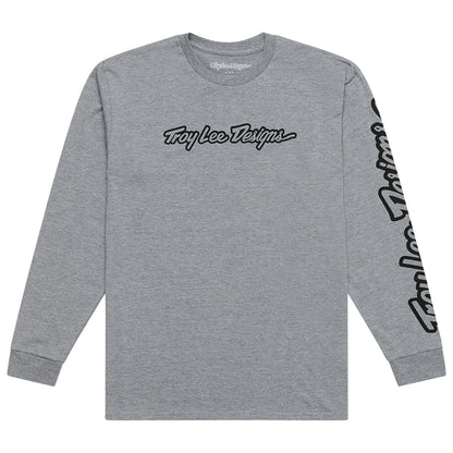 Troy Lee Designs Signature Long Sleeve Tee - Gray Heather