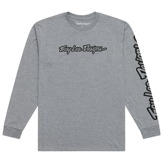 Troy Lee Designs Signature Long Sleeve Tee - Gray Heather