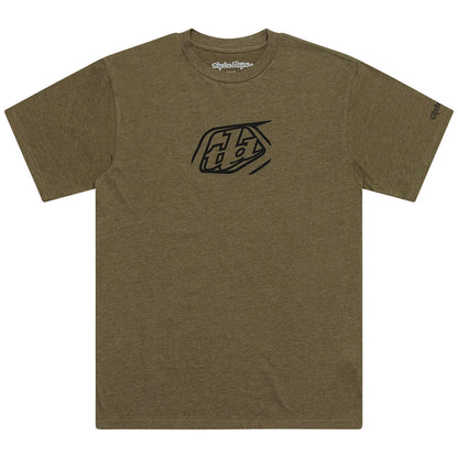 Troy Lee Designs Badge Short Sleeve Tee - Olive Heather