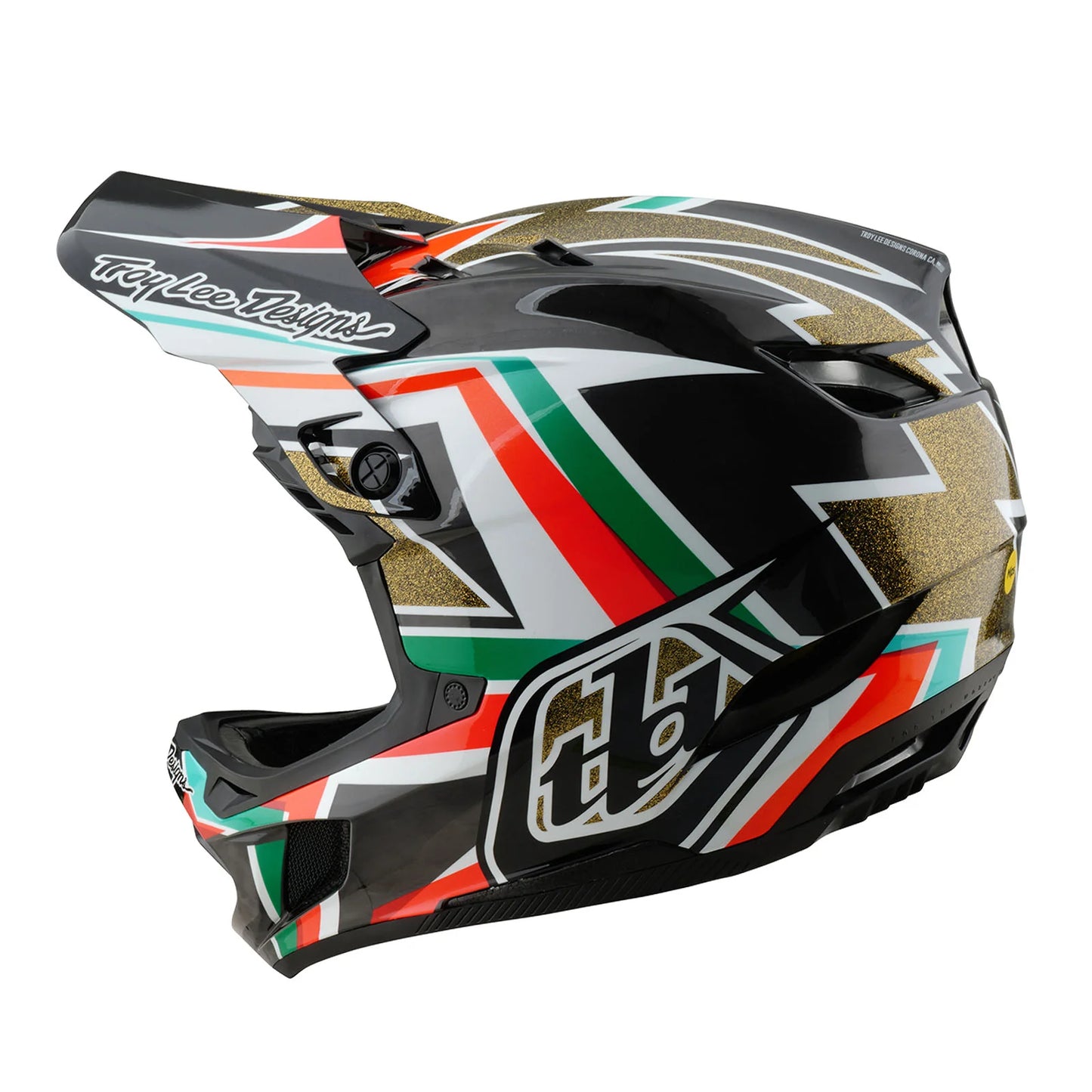 Troy Lee Designs D4 Carbon Full Face Helmet - Frames - Black-Gold