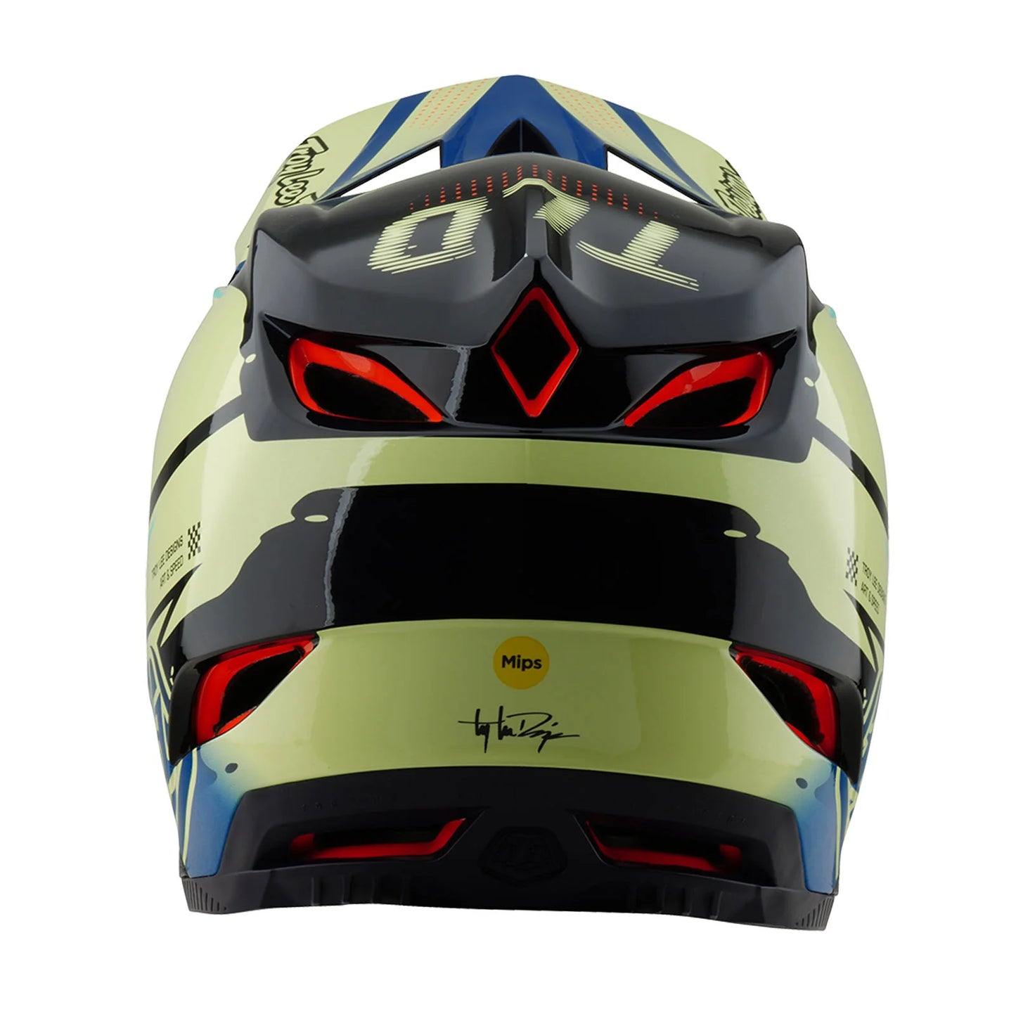 Troy Lee Designs D4 Composite Full Face Helmet - Drip - Glo Yellow