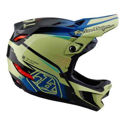 Troy Lee Designs D4 Composite Full Face Helmet - Drip - Glo Yellow