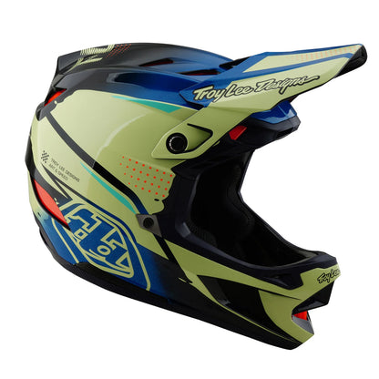 Troy Lee Designs D4 Composite Full Face Helmet - Drip - Glo Yellow