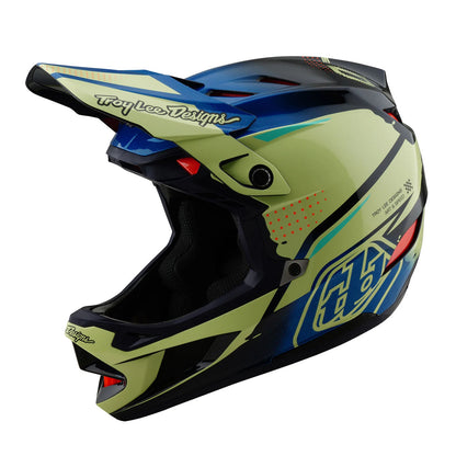 Troy Lee Designs D4 Composite Full Face Helmet - Drip - Glo Yellow