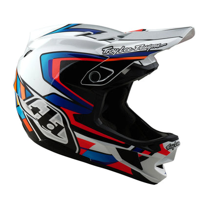 Troy Lee Designs D4 Composite Full Face Helmet - Frames - White-Silver